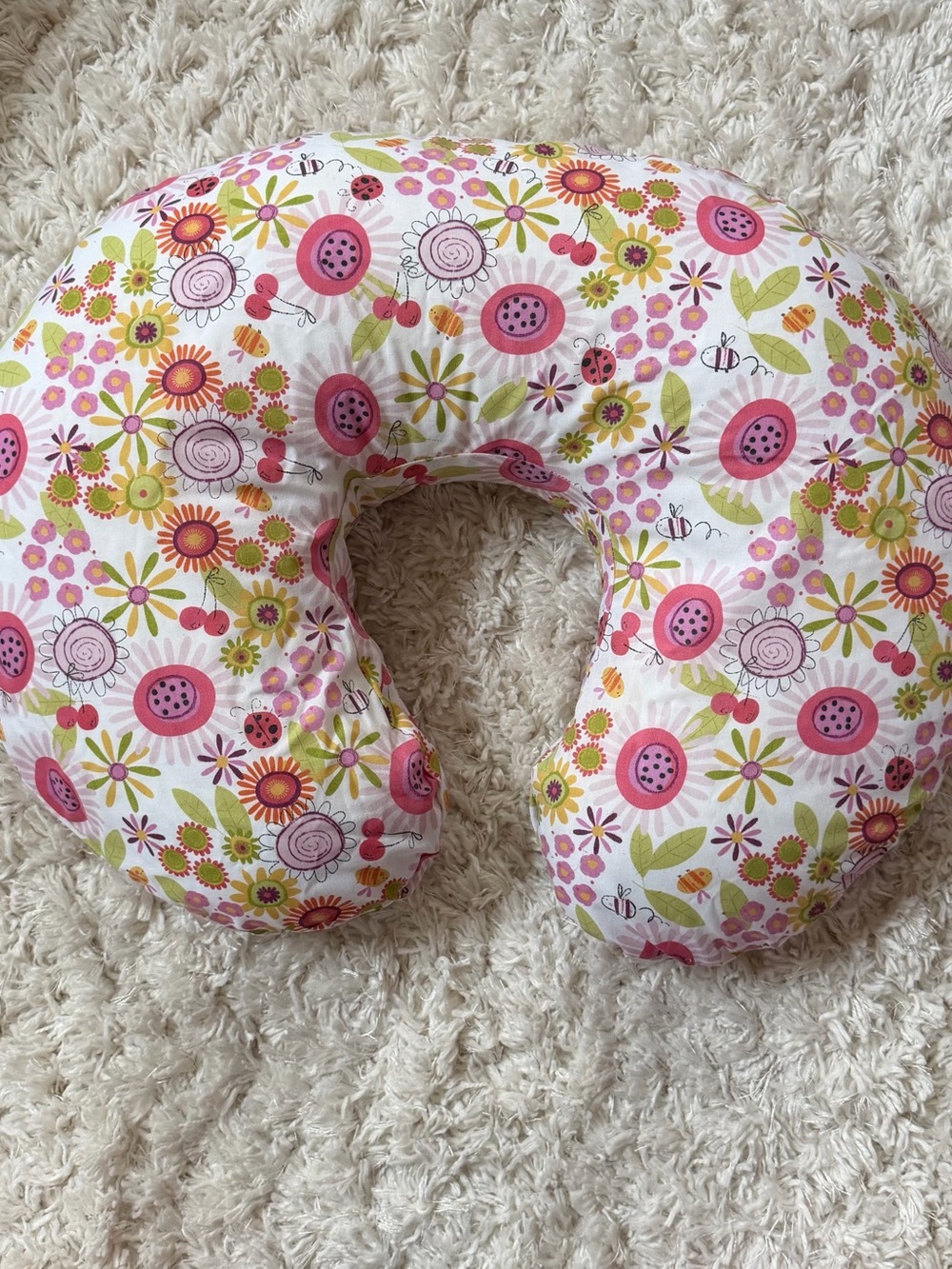 Boppy Floral Nursing Pillow in Pink, Green & Yellow